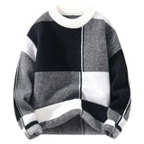 Riolio Round Collar Crewneck Long Sleeve Thick Knitwear Original Autumnr and Winter Pullover Man Casual Y2k Knitted Sweaters for Men