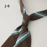 Riolio  New Arrival 8CM Navy Striped Neck Ties For Men Adult Luxury Vintage White Floral Block Neckties Wedding Casual Shirt Cravat