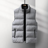 Riolio Casual Plus Size Men's Cotton Vest High Quality Autumn Winter Fashion Men Jacket Warm Stand Collar Sleeveless Men's Top Vests