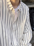 Riolio  Striped Shirt Men's New High-end Trendy Brand Long-sleeved Shirt Handsome Trendy Loose Casual Jacket