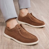 Riolio  Fashion Khaki Casual Shoes For Men Suede Leather Loafers Men Platform Slip-on Men's Driving Shoes Lightweight Leisure Men Shoes