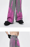 Riolio Coated Jeans Men's American High Street Wasteland Gray Wide-leg Pants Men Women A-type Smoke Gray Floor Pants 2025