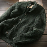 Riolio American High-end Knit Cardigan Men's Stand Collar Sweater Cardigan Korean 2025 New Spring Autumn New Sweater Button Jacket Chic