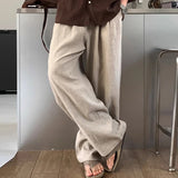 Riolio New Japanese Retro Men Casual Pants Luxury Draped Wide Leg Leisure Solid Color Straight Trousers High Quality Elegant Sweatpants