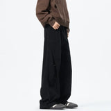 Riolio Patchwork style Men's Baggy Straight Jeans Personality unisex Fashion Korean High Street Denim Pants Streetwear Male Trousers