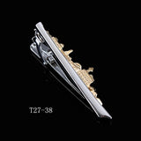 Riolio  Fashion Tie Clip For Men Novelty Personalized Necktie Bars For Shirts Tie Clip Glasses Feather Beard Key Collar Clip Silver Bars