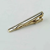 Riolio  New Men's 5cm Metal Gold Slim Tie Bar Wedding Party Business Accessory Stainless Steel Material Tie Clip Clamp Irregular Design