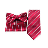 Riolio  Business Men Tie Set With Bowtie Pocket Square Cufflinks Necktie Suit Set Paisley Dot Floral Style New Fashion Classic Bow Tie