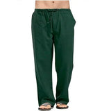 Riolio  Cross-Border Men's Plus Size Cotton Linen Pants Breathable Sweat Absorbent Casual Bell Bottoms Basic Style Stock Available