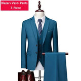 Riolio  M-6XL ( Jacket + Vest + Pants ) Boutique Pure Color Mens Business Formal Suit 3Piece Set and Two-piece Set Groom Wedding Dress