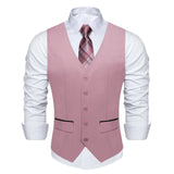 Riolio Khaki Solid Rayon Polyester Men Suit Vest Wedding Party Formal Black Blue Red Blazer Waistcoat