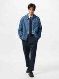 Riolio Spring New Arrival ex Vintage Denim Jaet Detroit Retro Outerwear Breathable Long Sve Zipper Closure Casual Coat