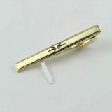 Riolio  New Men's 5cm Metal Gold Slim Tie Bar Wedding Party Business Accessory Stainless Steel Material Tie Clip Clamp Irregular Design