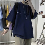 Riolio American Stylet Men's Short Sleeve T-shirt Insensitive Printing Design Sensibility Niche Oversize Half Sleeve Summer Top