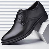Riolio Men Dressing Shoes Formal for Men's Casual Shoe Leather Social Wedding Designer Pointed Toe Black Office Winter Shoes Brand