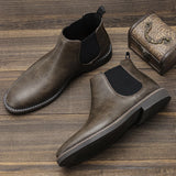 Riolio 40~46 Chelsea Boots Men Brand Comfortable Fashion Leather Men Boots