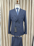 Riolio  New Striped Suit Set 2 Pieces For Men Wedding Groom Sets S-3XL Handsome Elegant Men's Double Breasted Suits Party Prom Wear