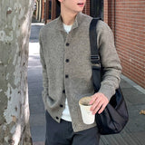 Riolio  Japanese Vintage Cardigan Coats Light Luxury Knitted Lapel Long Sleeve Men Sweater Jacket Leisure Premium Quality Knitwear M-3XL