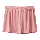 Riolio Large Size Mens Ice Silk Arrow Pants Seamless Solid Color Boxer Shorts Panties Summer Thin Loose Comfortable Sleepwear Underwear