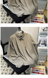 Riolio Korean High-end Long-sleeved Shirt Men's Solid Color High-end Droop Top Spring and Autumn Loose Handsome Shirt Chic Streetwear