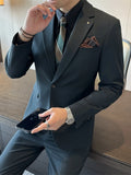 Riolio  Handsome Slim Fit Men's Tuxedo 2 Pieces Jacket Pants Wedding Groom Sets One Button Formal Business Suit Set Office Wear In Stock