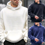 Riolio Men's Hoodie Casual Hoodies Pullovers Sweatshirts Men's Top Solid Color Hoodies Sweatshirt Male Winter jumper with fleece hoodie