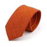 Riolio  Novelty New Solid Color Ties For Men 100%Cotton Handmade High Quality Necktie Pink Green Orange 6.5cm Skinny Slim Ties Accessory