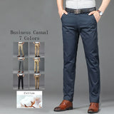 Riolio  Summer Men's Lce Silk Pants Ultra-thin Soft Comfortable Solid Color Elastic Business Casual Straight Trousers Luxury Brand Khaki