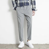 Riolio  Korean Summer New Vintage Casual Versatile Straight Suit Pants Men Solid Button Zipper Pockets Patchwork Loose Business Trousers