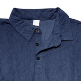 Riolio  Cross-border men's corduroy retro loose casual outdoor long-sleeved patch polo bottoming shirt