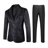Riolio  Casual Two-Piece Suit Set Large Size Floral Embroidery Wedding Dressing Fashionable Slim Fit British Style All-Season Polyest...
