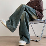 Riolio  Distressed Vintage Blue Jeans Pants Men Wide-leg Denim Trousers Male Oversize Streetwear Fashion Casual Baggy Straight Jeans