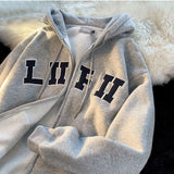 Riolio  American Spring and Autumn Men and Women Trendy Personalized Letter Printed Hoodie Couple Loose Hip Hop Retro Casual Top y2k