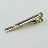Riolio  New Men's 5cm Metal Gold Slim Tie Bar Wedding Party Business Accessory Stainless Steel Material Tie Clip Clamp Irregular Design