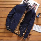 Riolio Autumn And Winter New Men's Fashion Aviator Jacket Fleece Thickened Warm Baseball Jacket Solid Color Zipper Large Size Top M-5XL