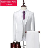 Riolio  M-6XL ( Jacket + Vest + Pants ) Boutique Pure Color Mens Business Formal Suit 3Piece Set and Two-piece Set Groom Wedding Dress