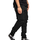Riolio  independent station spring and summer new plus size men's cargo pants solid color multi-pocket casual pants men's model