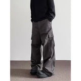Riolio Summer American Vintage High Waisted Khaki Jeans Men's Casual Grunge High Street 2000s Pants Y2K Wide Leg Washed Denim Trouser