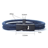 Riolio New Fashion Men Bracelet Thread Double Layer Detachable Matching Stackable Braslet Leisure Accessories Hombre