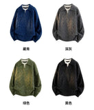 Riolio American high street hip-hop couple retro round neck sweater men and women spring and autumn loose Harajuku casual top y2k