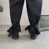 Riolio  Men Trousers Dark Style Y2k Bandage Leggings Casual Pants Spring Streetwear Fashion Niche Wide-Leg Pants Men'S Clothing New