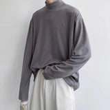 Riolio Solid T-shirts Men Fashion Simple All-match Autumn Loose Casual Korean Style Streetwear Youthful Basic City Boy Popular Chic