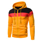 Riolio New men's hooded zipper splicing color sports top fleece insulation casual wear hooded sports top zipper comfortable hoodie