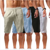 Riolio  Oversized Casual Soild Shorts Men Summer Cotton Linen Shorts Man Breathable Sport Beach Shorts Gym Basketball Shorts Men Clothes