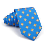 Riolio  High Quality Classic Men's 7.5cm Tie Soft Smooth Green Blue Colorful Paisley Flower Necktie Daily Wear Business Accessories Gift