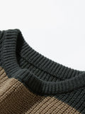 Riolio  New Loose Bottoming Sweater Casual Versatile Striped Pullover Men's Round Neck Sweater