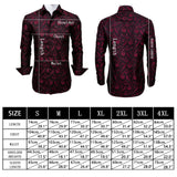 Riolio Luxury Silk Shirts for Men Black Floral Spring Autumn Embroidered Button Down Tops Regular Slim Fit Male Blouses Breathable