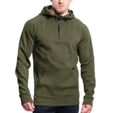 Riolio  Menswear Amazon's new long-sleeved stand-up collar casual pullover hooded half-zipper fleece sweater