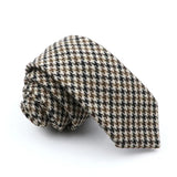 Riolio  Winter Daily Men's Women's 7cm Wool Tie Black Herringbone Brown Stripe Necktie Wedding Party Business Office Gifts Accessories