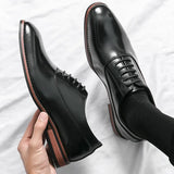 Riolio Luxury High Quality Men Shoes Fashion Casual Shoes Male Pointed Oxford Wedding Leather Dress Shoes Men Gentleman Office Shoes